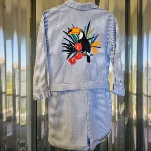 Zara Basic Seersucker Toucan Romper
